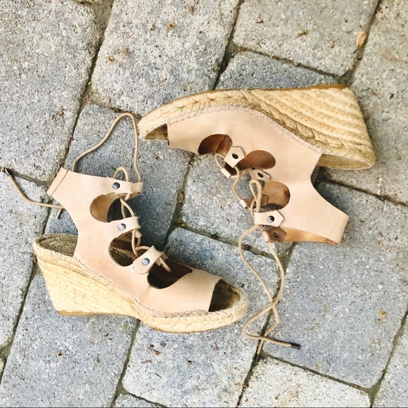 Lace-up Wedge Espadrilles - Picture 3 of 3